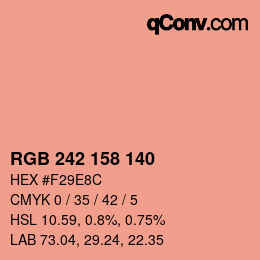 カラーコード: RGB 242 158 140 | qconv.com