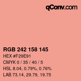 Color code: RGB 242 158 145 | qconv.com