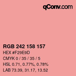 カラーコード: RGB 242 158 157 | qconv.com