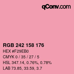 カラーコード: RGB 242 158 176 | qconv.com