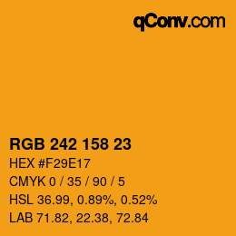 カラーコード: RGB 242 158 23 | qconv.com
