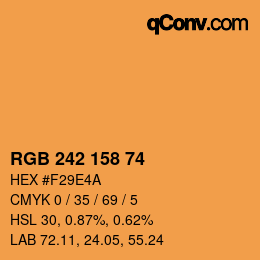 颜色代码: RGB 242 158 74 | qconv.com