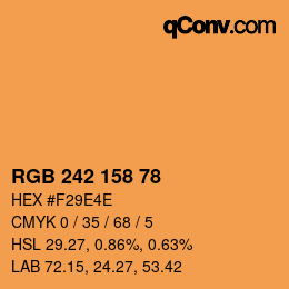 颜色代码: RGB 242 158 78 | qconv.com