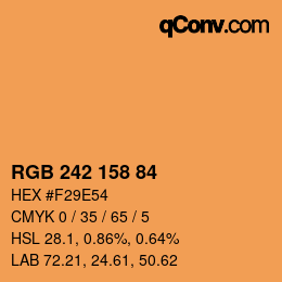 カラーコード: RGB 242 158 84 | qconv.com