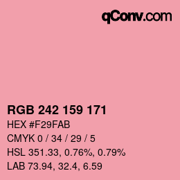 カラーコード: RGB 242 159 171 | qconv.com