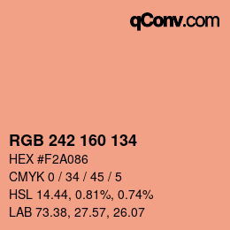 Color code: RGB 242 160 134 | qconv.com