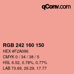 カラーコード: RGB 242 160 150 | qconv.com
