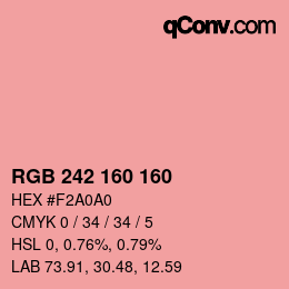 カラーコード: RGB 242 160 160 | qconv.com