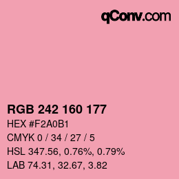 カラーコード: RGB 242 160 177 | qconv.com