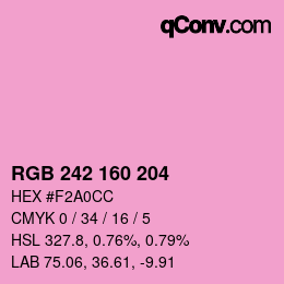 Color code: RGB 242 160 204 | qconv.com