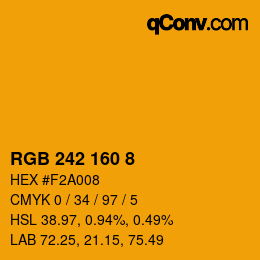 カラーコード: RGB 242 160 8 | qconv.com