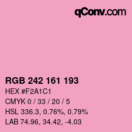 Color code: RGB 242 161 193 | qconv.com