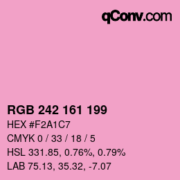 カラーコード: RGB 242 161 199 | qconv.com