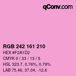 颜色代码: RGB 242 161 210 | qconv.com