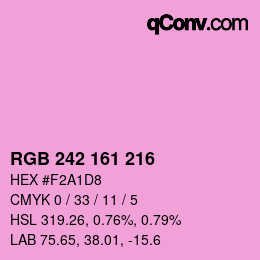 Color code: RGB 242 161 216 | qconv.com