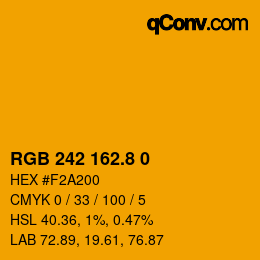 カラーコード: RGB 242 162.8 0 | qconv.com