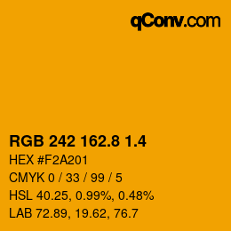 カラーコード: RGB 242 162.8 1.4 | qconv.com