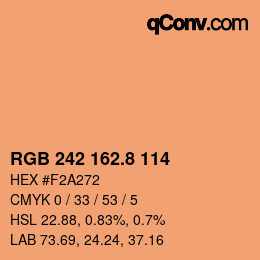 カラーコード: RGB 242 162.8 114 | qconv.com