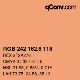 カラーコード: RGB 242 162.8 118 | qconv.com