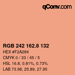 カラーコード: RGB 242 162.8 132 | qconv.com