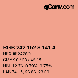 カラーコード: RGB 242 162.8 141.4 | qconv.com