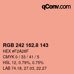カラーコード: RGB 242 162.8 143 | qconv.com