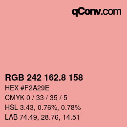 カラーコード: RGB 242 162.8 158 | qconv.com