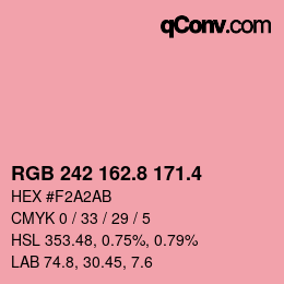 カラーコード: RGB 242 162.8 171.4 | qconv.com
