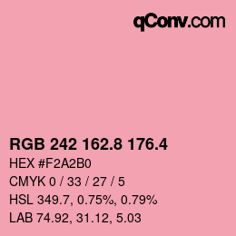 カラーコード: RGB 242 162.8 176.4 | qconv.com