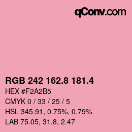 カラーコード: RGB 242 162.8 181.4 | qconv.com