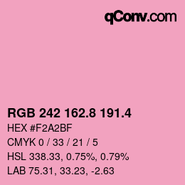 カラーコード: RGB 242 162.8 191.4 | qconv.com