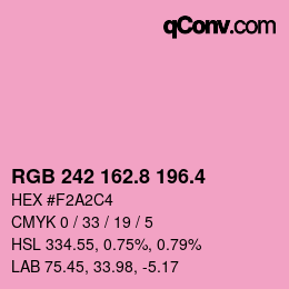 カラーコード: RGB 242 162.8 196.4 | qconv.com