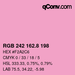 カラーコード: RGB 242 162.8 198 | qconv.com