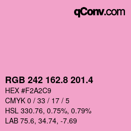 カラーコード: RGB 242 162.8 201.4 | qconv.com