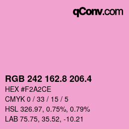 カラーコード: RGB 242 162.8 206.4 | qconv.com