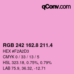 カラーコード: RGB 242 162.8 211.4 | qconv.com