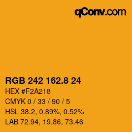 カラーコード: RGB 242 162.8 24 | qconv.com