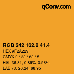 カラーコード: RGB 242 162.8 41.4 | qconv.com
