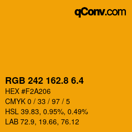 カラーコード: RGB 242 162.8 6.4 | qconv.com
