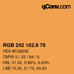 カラーコード: RGB 242 162.8 78 | qconv.com