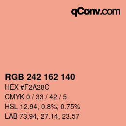 Color code: RGB 242 162 140 | qconv.com