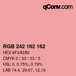 カラーコード: RGB 242 162 162 | qconv.com