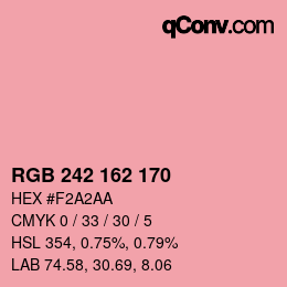 颜色代码: RGB 242 162 170 | qconv.com
