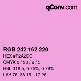 Color code: RGB 242 162 220 | qconv.com