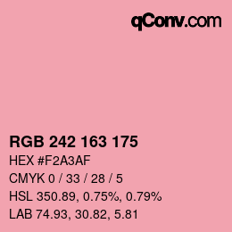 カラーコード: RGB 242 163 175 | qconv.com