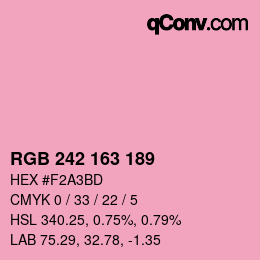 カラーコード: RGB 242 163 189 | qconv.com