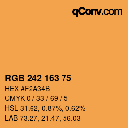 カラーコード: RGB 242 163 75 | qconv.com
