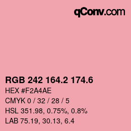 カラーコード: RGB 242 164.2 174.6 | qconv.com