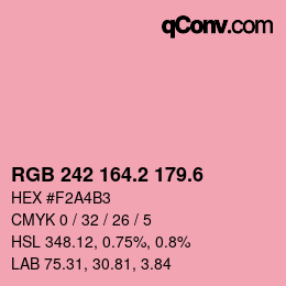カラーコード: RGB 242 164.2 179.6 | qconv.com