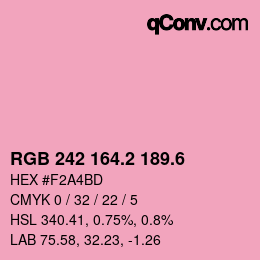 カラーコード: RGB 242 164.2 189.6 | qconv.com